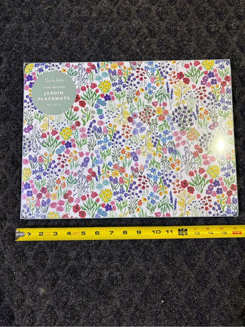 Sur La Table Floral Multicolor Cork-Backed Placemats (Set of 4)